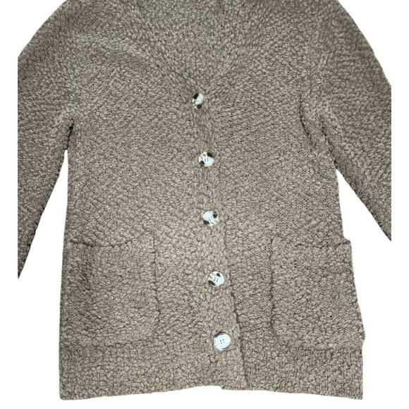ZENANA OUTFITTERS Popcorn Teddy Button Front Cardigan Mocha Brown Size Medium - Picture 7 of 11